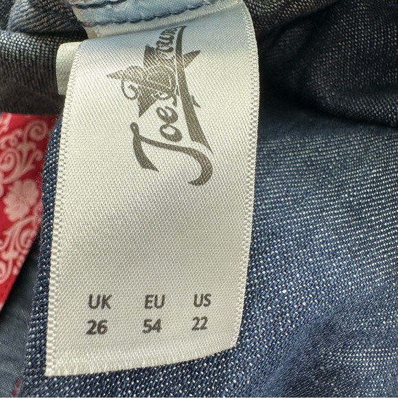 Joe Browns Belted Denim Button Dress Womens Sz 22 Bohemian Short Sleeve - Picture 11 of 12